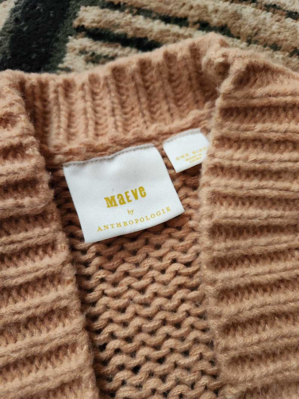 Maeve Peach Flower-Appliqué Chunky Cardigan - Picture 6 of 9